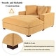 preview thumbnail 22 of 31, Classic Oversized Chaise Lounge Chair in Soft Cream Fabric with Sturdy Solid Wood Legs, 53.5'' x 70.9'' for Maximum Comfort