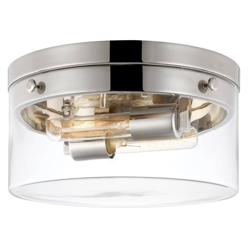 Intersection - Medium Flush Mount Fixture - Polished Nickel with Clear Glass