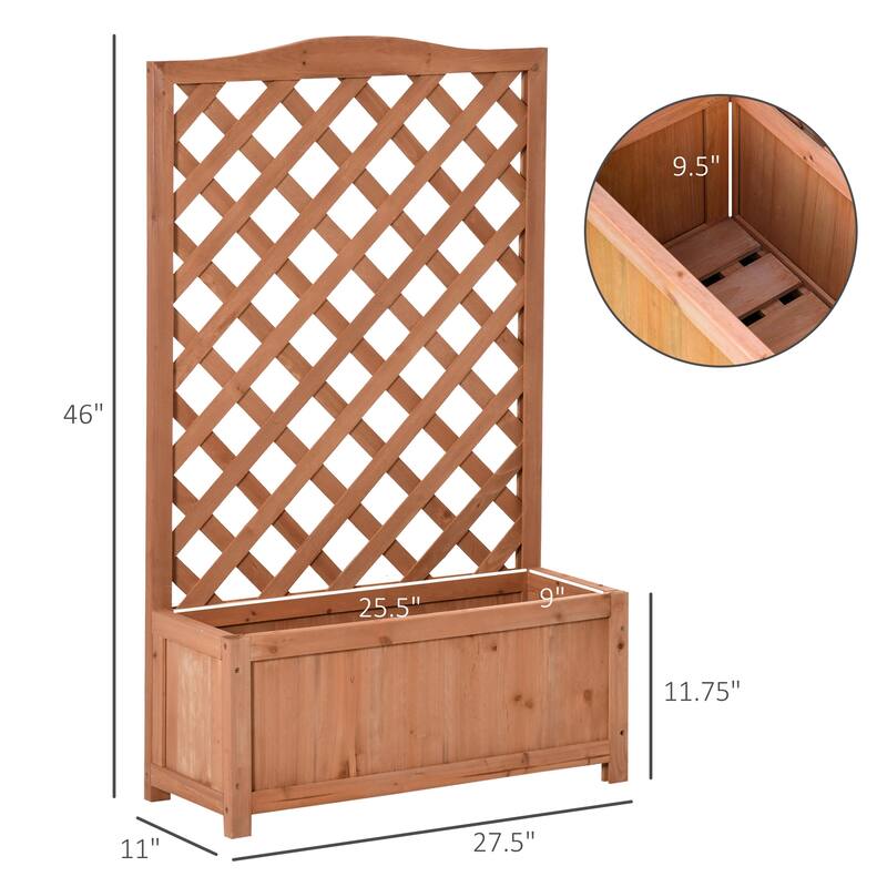 Garden Bed Planter Box with Climbing Support for Patio Porch Backyard
