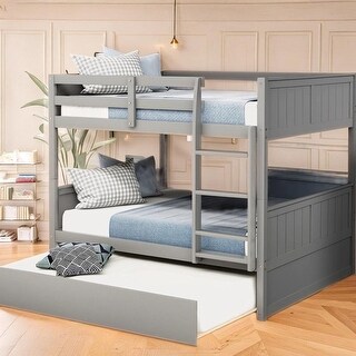 Full over Full Bunk Bed with Twin Size Trundle - Bed Bath & Beyond ...