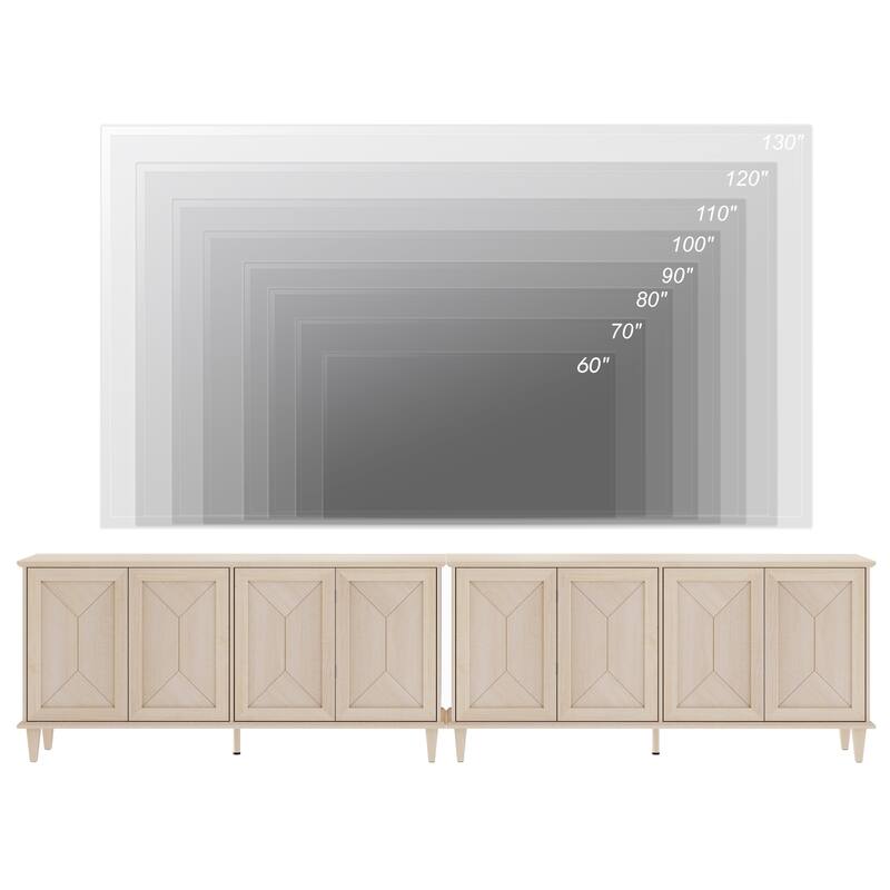 Large Buffet Cabinet with Handcrafted Pop-Up Doors for Dining Room