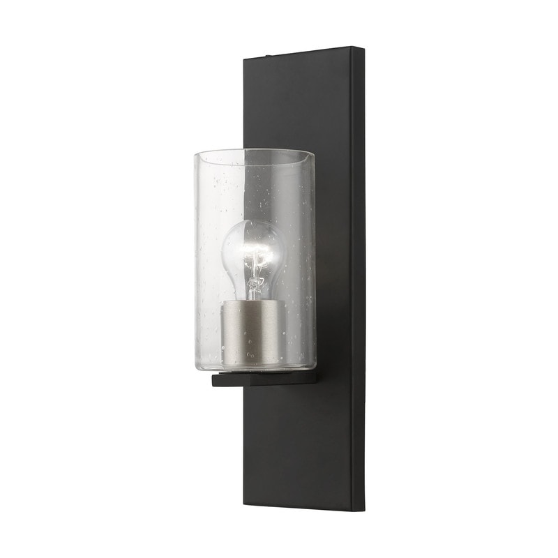 Livex Lighting 1-light Black Finish Wall Sconce, 18471-04 - 4.5" W X 15" H X 5" EXT