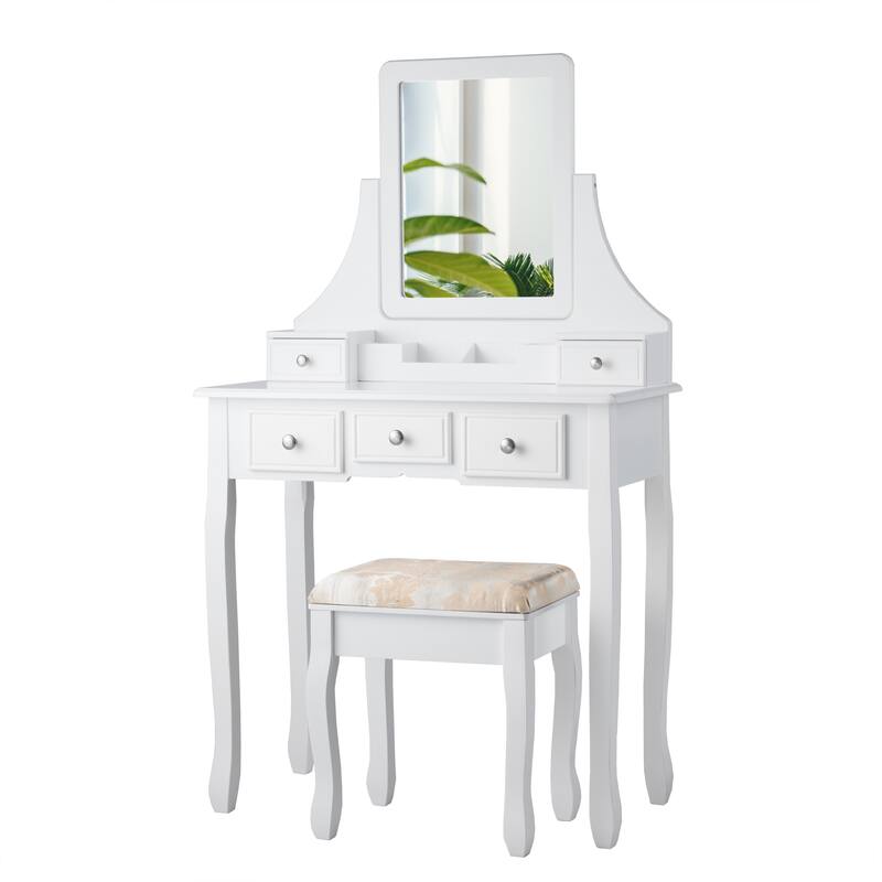 5 Drawers Removable Box Makeup Dressing Vanity Set - 31.5" x 16" x 55" (L x W x H)