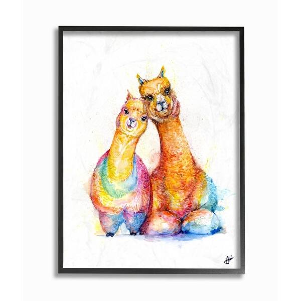 Shop Stupell Industries Cute Colorful Llama Family Animal