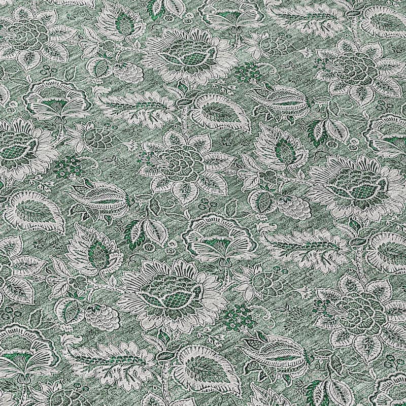 Machine Washable Indoor/ Outdoor Chantille Floral Rug