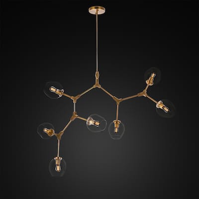 Globe Mobile Chandelier 33" With 7 Lights And Brass Finish - 33.00