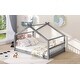 preview thumbnail 28 of 57, Roomfitters Twin Size House Bed with Wooden Frame, Modern Loft Design, Grey