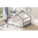 preview thumbnail 45 of 52, Wood Low House Bed with Headboard and Footboard, Montessori Platform Bed Frame for Boys Girls, No Box Spring Needed