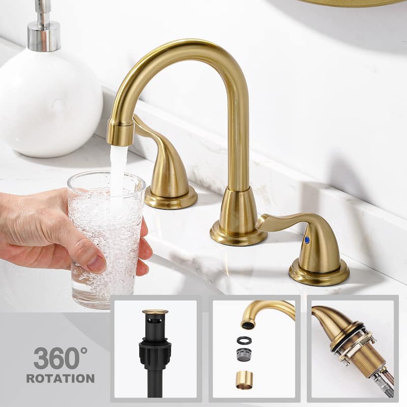 WOWOW 8 Inch Widespread Bathroom Faucet