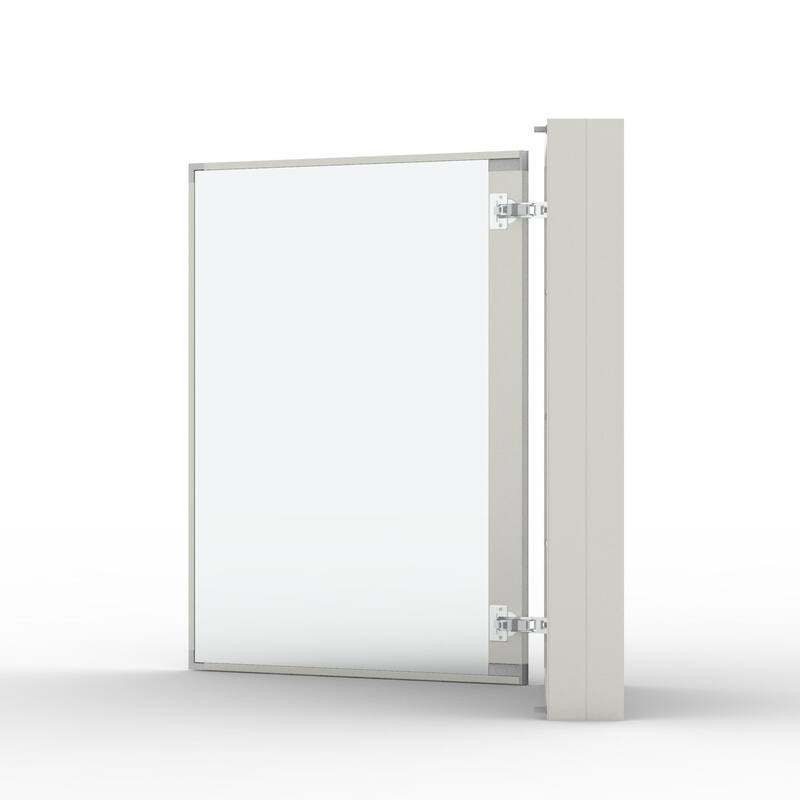 23" x 30" Rectangular Aluminum Surface Mount Medicine Cabinet with Mirror and Shelves - 23" x 30"