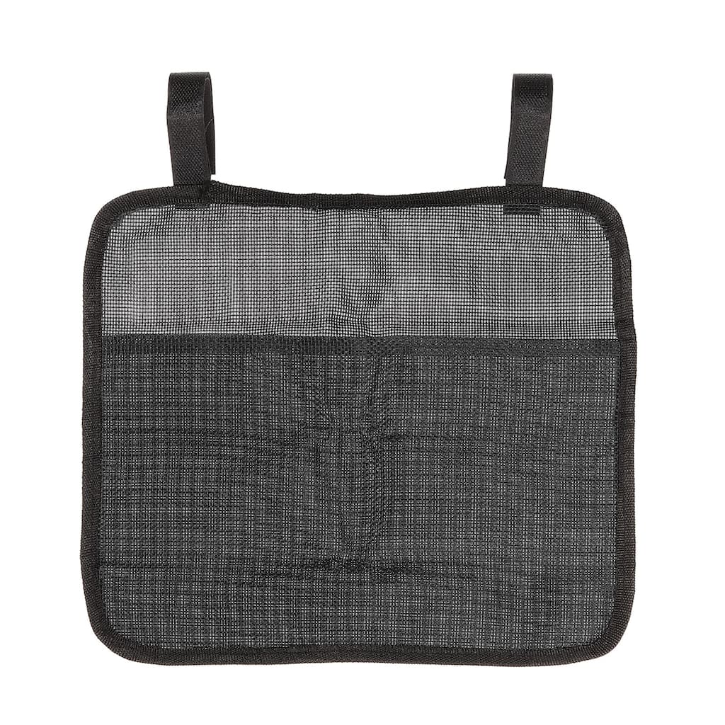 Chair Arm Rest Hanging Pouch, Magazine Waterproof Storage Bag for Camp - Black