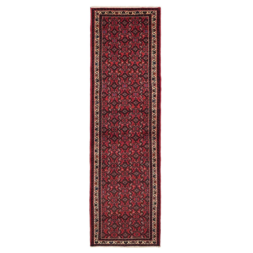 ECARPETGALLERY Hand-knotted Andelz Red Wool Rug - 2'8 x 9'8
