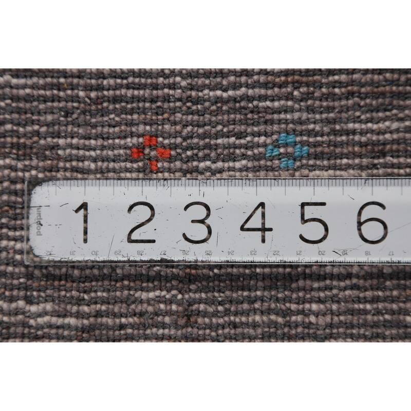 Hand Knotted Oriental 100% Wool Carpet Tribal Tribal Greys & Charcoal Gabbeh Area Rug - 12' 5'' X 9' 2''