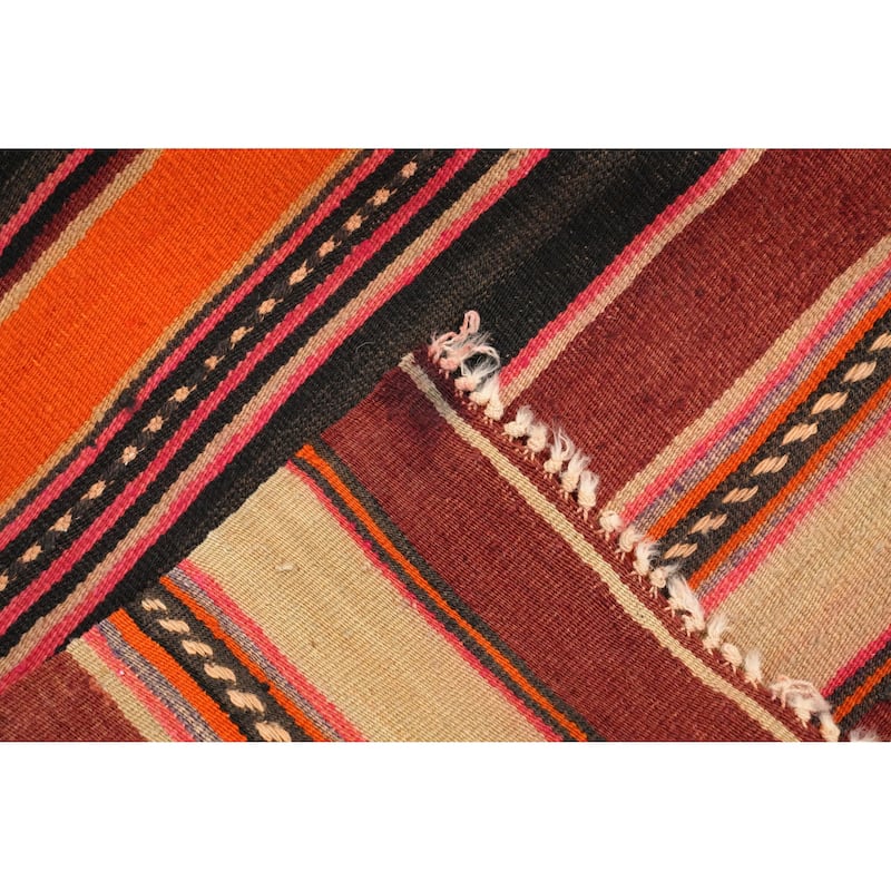 Hand Woven Oriental 100% Wool Carpet Southwestern Tribal Multi-Colored Kilim Area Rug - 5' 11'' X 4' 6''