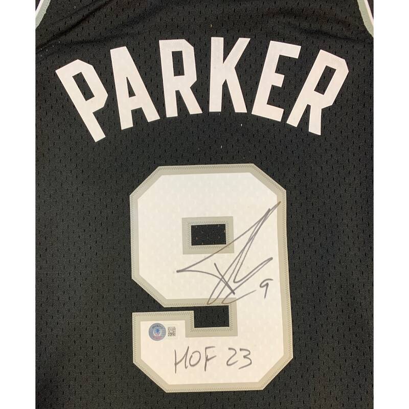 Tony Parker Autographed San Antonio Spurs Signed Basketball Swingman Mitchell & Ness Jersey Hall of Fame HOF 2023 Beckett COA