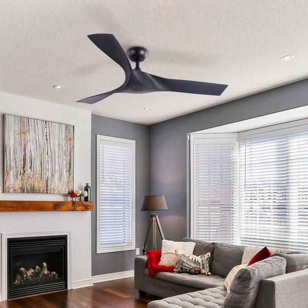 CO-Z Farmhouse DC Motor Ceiling Fan, 23W, Black, 52