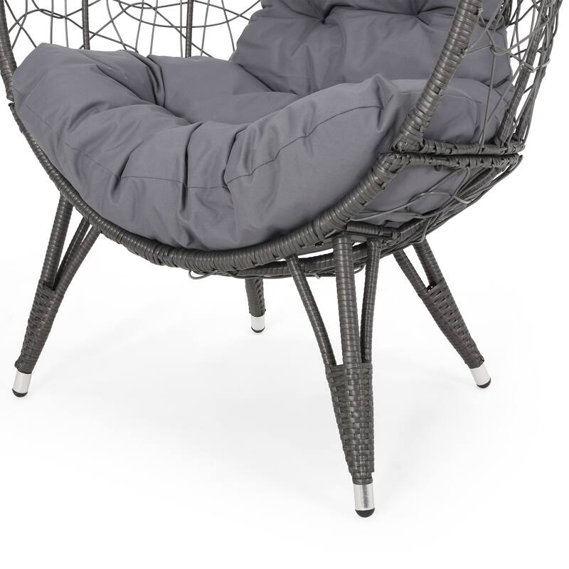 Christopher Knight Home Gavilan Indoor Wicker Teardrop Chair with Cushion