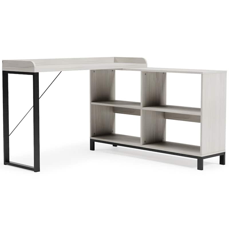 Bayflynn White/Black L-shaped Desk - 48"W x 48"D x 32"H - Black/White