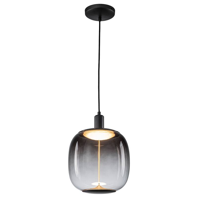 Smoke Gradient Clear Plastic LED Globe Pendant Light