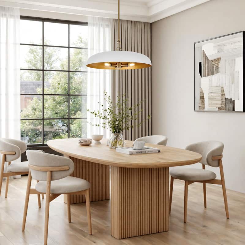 LamQee 20" Pendant Light Metal Dome Ceiling Hanging Chandelier - 19.7 inch