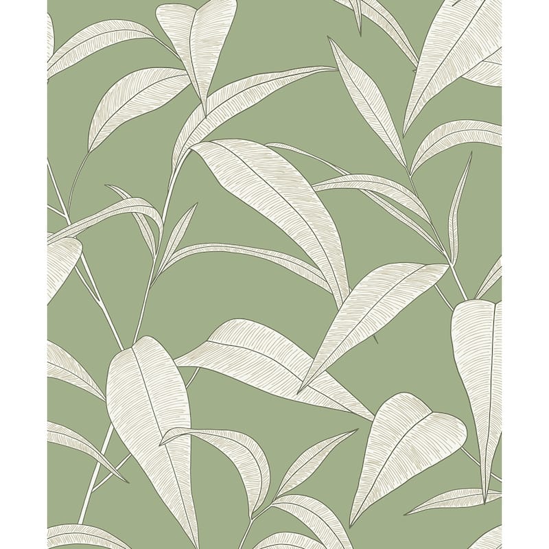 Seabrook Designs Cordila Non-Woven Unpasted Wallpaper - 20.9 in. W x 33 ft. L - Sage Green