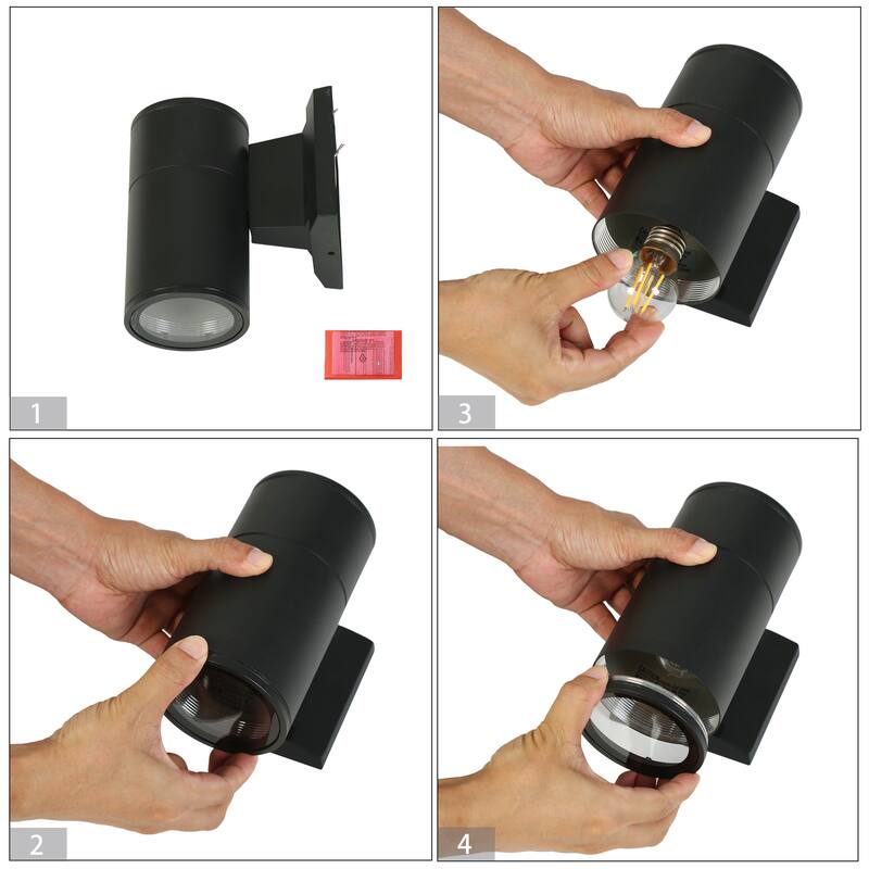 Modern Farmhouse Black 1-Light Round Wall Sconce for Residential and Commercial spaces - W 3.5" x D 6.2" x H 6.5"