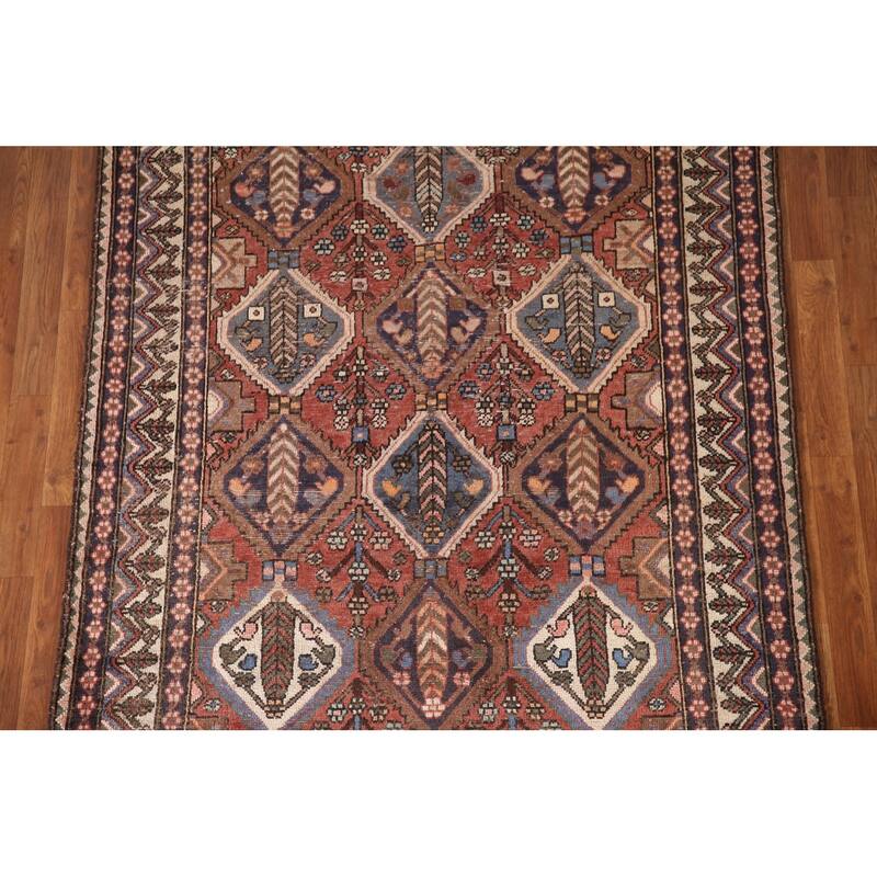Bakhtiari Persian Vintage Area Rug Handmade Wool Carpet - 4'10"x 9'10"