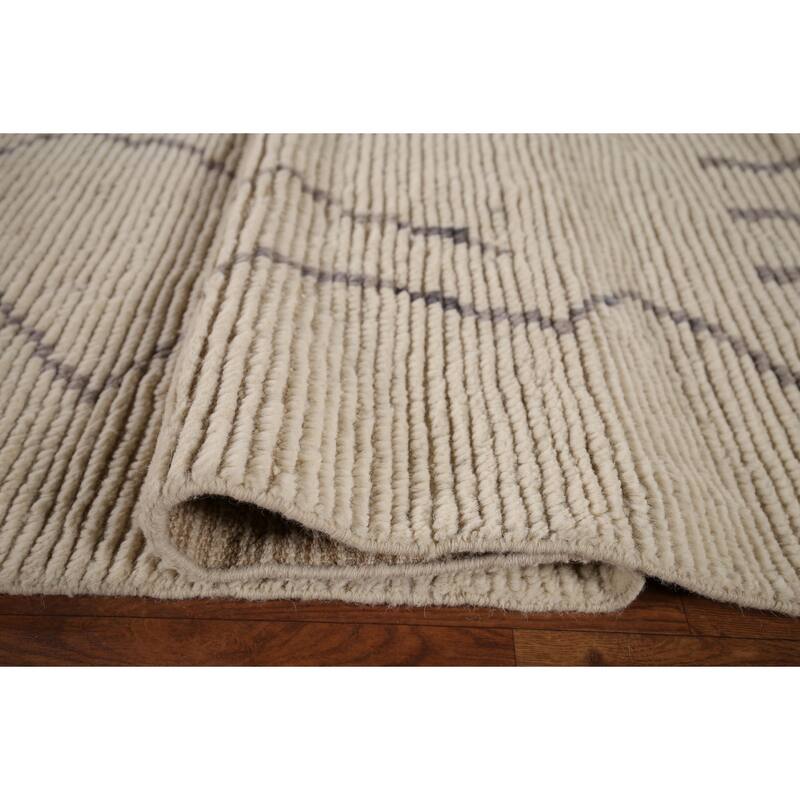 All-Over Abstract Moroccan Palace Size Area Rug Handmade Wool Carpet - 12'2"x 15'5"