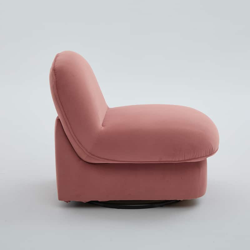 Pumpkin-Shaped Swivel Chair, 360-Degree Swivel Accent Chair for Living Room Bedroom Office