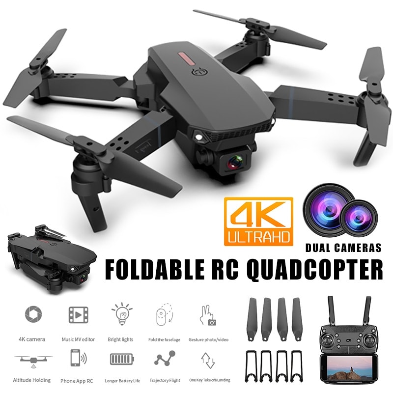 Rc Drone E98 Toy with Hd Camera 4K 1080P 720P Rc Drone Foldable Four-Axis Aircraft One-Click Return Mini Drone