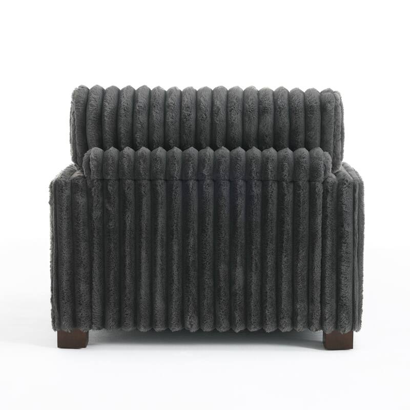 2 Set Modern Plush Sofa Chaise with Pillows and Cup Holder