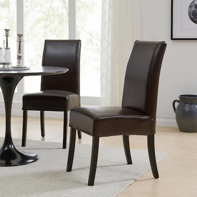 NPD Furniture Valencia Leather Dining Side Chair (Set of 2)