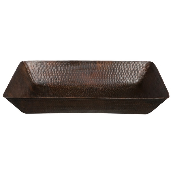 Premier Copper Products VREC2014DB 20" Rectangular Hammered Copper Vessel Lavatory Sink - Oil Rubbed Bronze