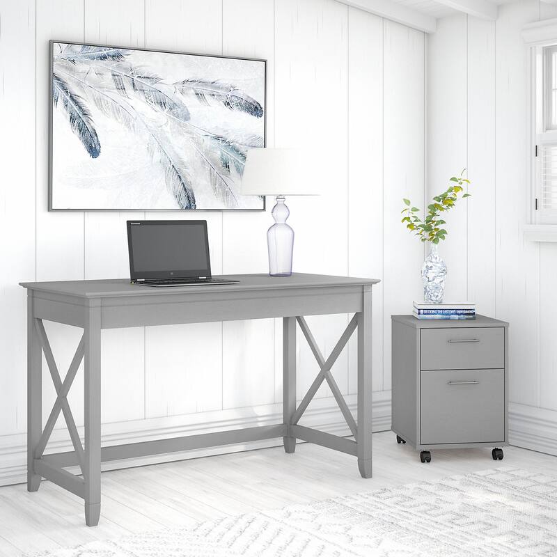 Key West 48W Writing Desk with Mobile File Cabinet by Bush Furniture