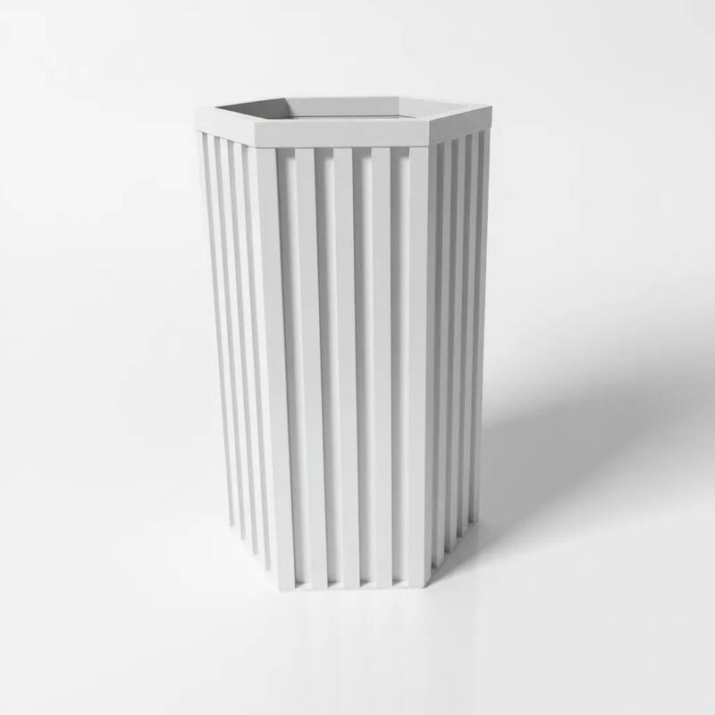 Hexagon Column Planter - White