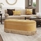 preview thumbnail 22 of 23, Melinda 48.5" Upholstered Tufted Oval Storage Bench with Bullion Fringe