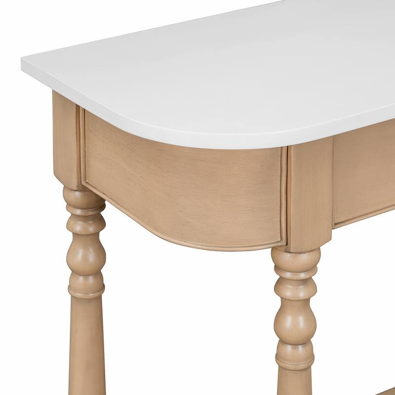 36 Inch Wood Console Table with Drawer and Shelf for Entryway
