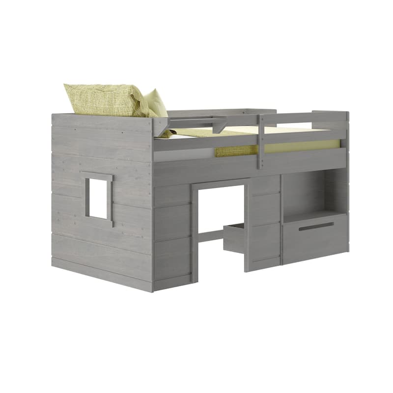Max and Lily Farmhouse Twin Loft Bed with 1 Drawer