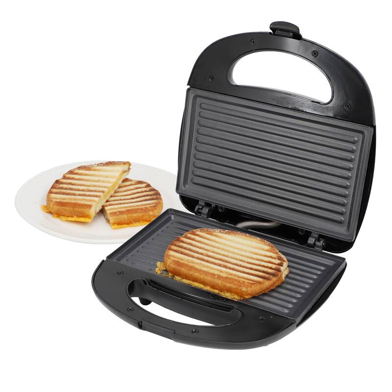 Electric Compact Non-Stick Plate Cool-Touch Handle Indicator Lights Sandwich Maker