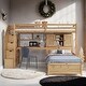 preview thumbnail 2 of 21, Twin over Twin Loft Bed with Built-in Desk and Staircase Natural