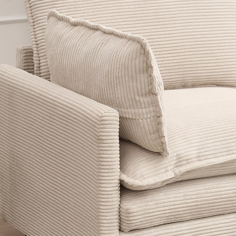 Oversized Modular Deep Seat Couch with Chaise, U-shaped Sectional Sofa with 2 Ottomans, 2 Lumbar Pillows and Double Cushions