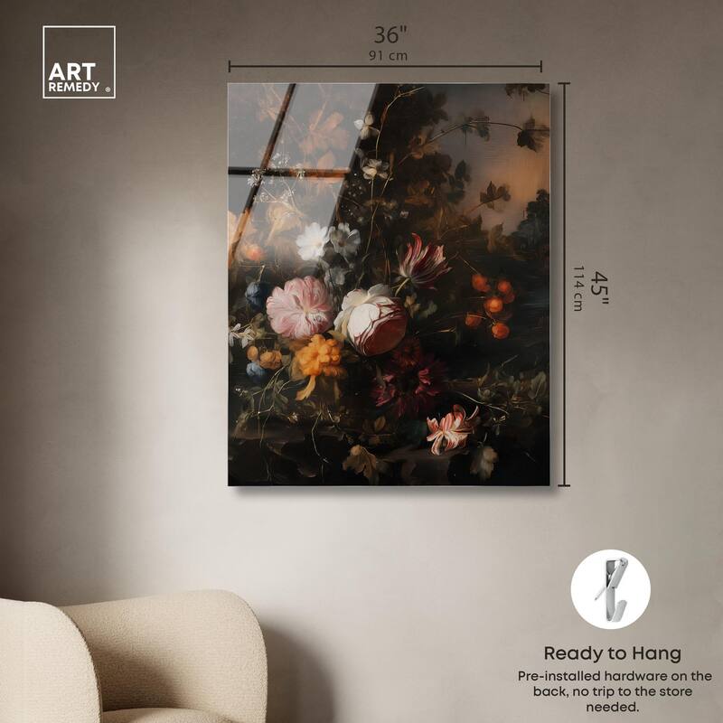 Shadowed Petal Secrets I Acrylic by Art Remedy, Ready to Hang