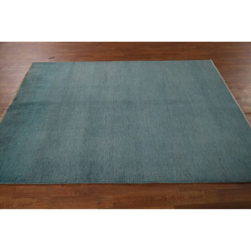 Modern Blue Gabbeh Oriental Area Rug Handmade Wool Carpet - 4'10" x 6'6"
