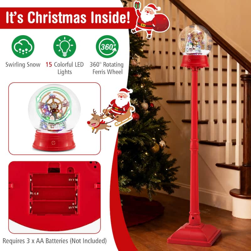 Costway 5 Ft Musical Christmas Street Lamp with 8 Tunes & 15 Colorful - as pic shows - See Details