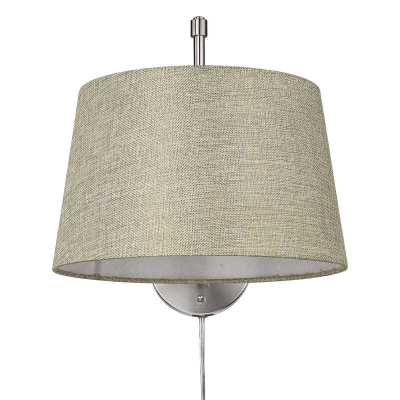 Wry Lighting Ryleigh 1-light Swing Arm Wall Lamp in Pewter and Natural Sisal shade - 1 Light Articulating Wall Sconce