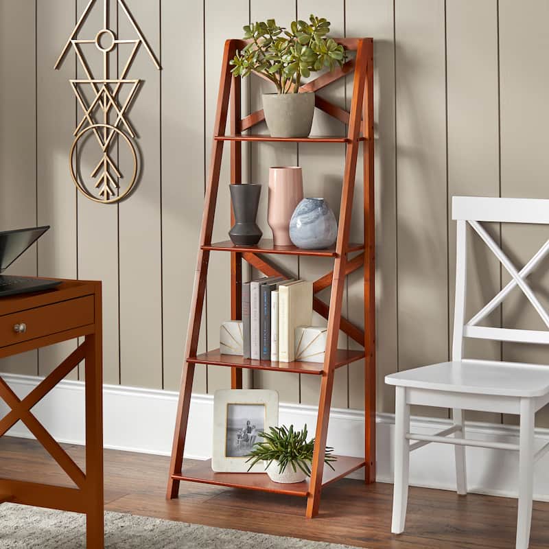 Simple Living Farmhouse 4-tier Shelf - Walnut