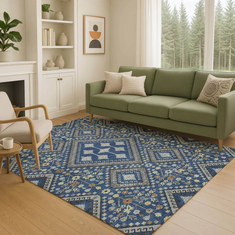 Machine Washable Indoor/ Outdoor Boho Milli Chantille Rug
