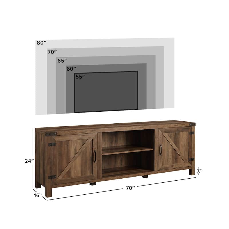 Middlebrook Firebranch 70-inch Barn Door TV Stand
