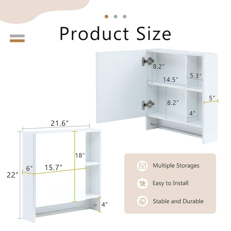 Bathroom Mirror Cabinet Wall Mounted