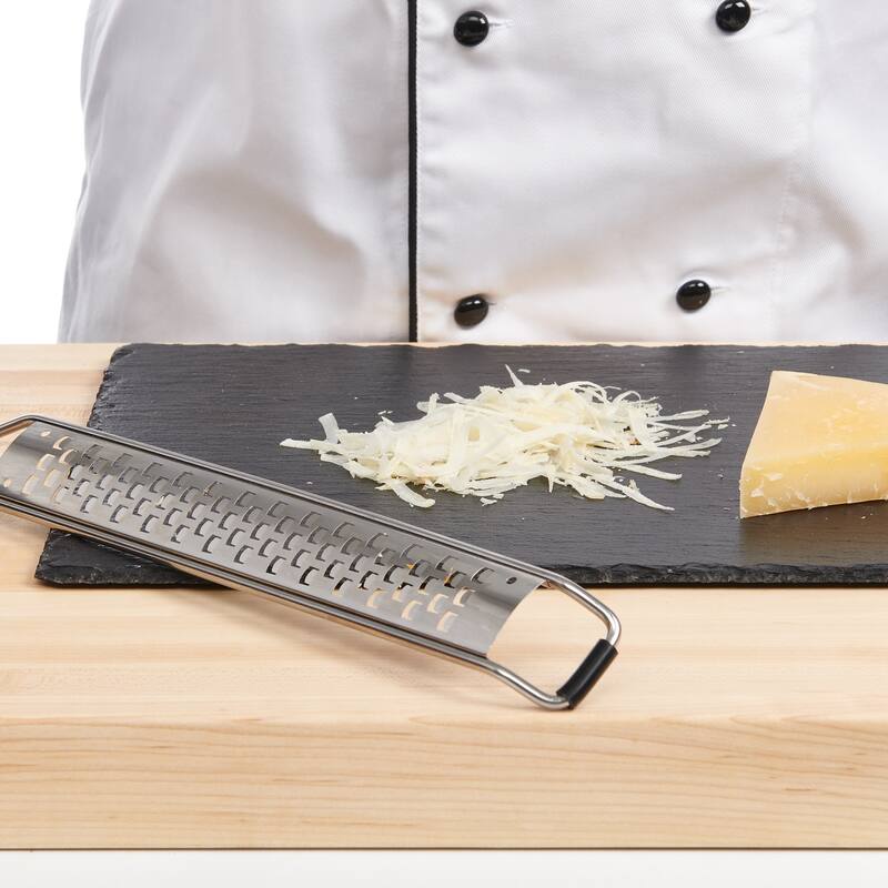 CatCora Coarse Etched Grater Zester with Safety Cover, Stainless Steel Blade For Grating, Zesting, and Garnishing, Soft Handle